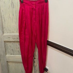 Vintage 1980s Pleated Hot Pink Baggy Harlem Genie Joggers MC Hammer Costume